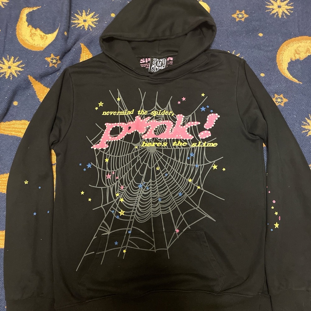 Pink Black Sp5der Hoodie
